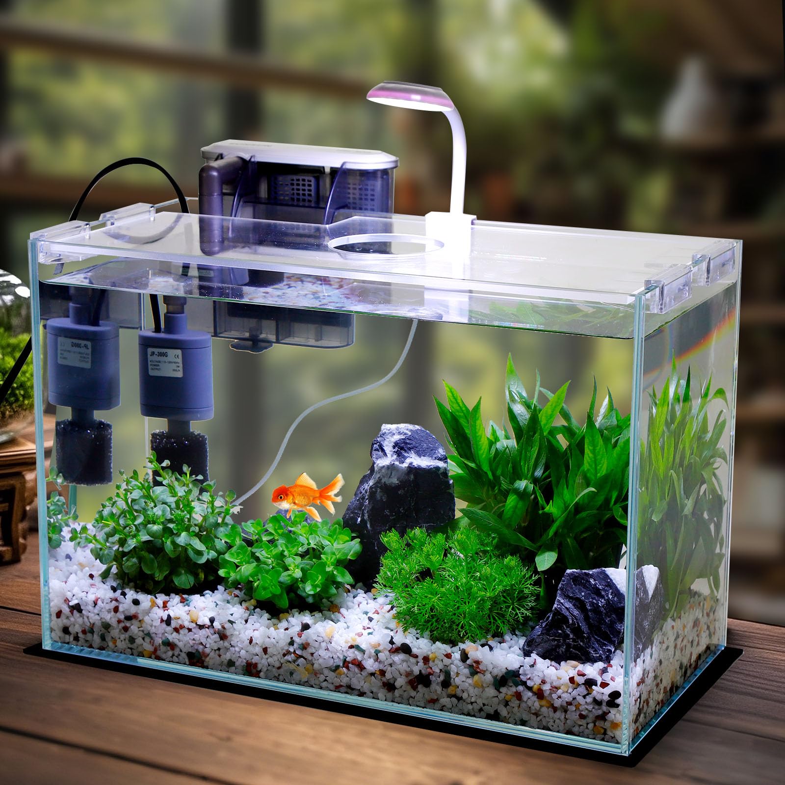 Vimvins Betta aquarium filter keeps water clean and quiet.