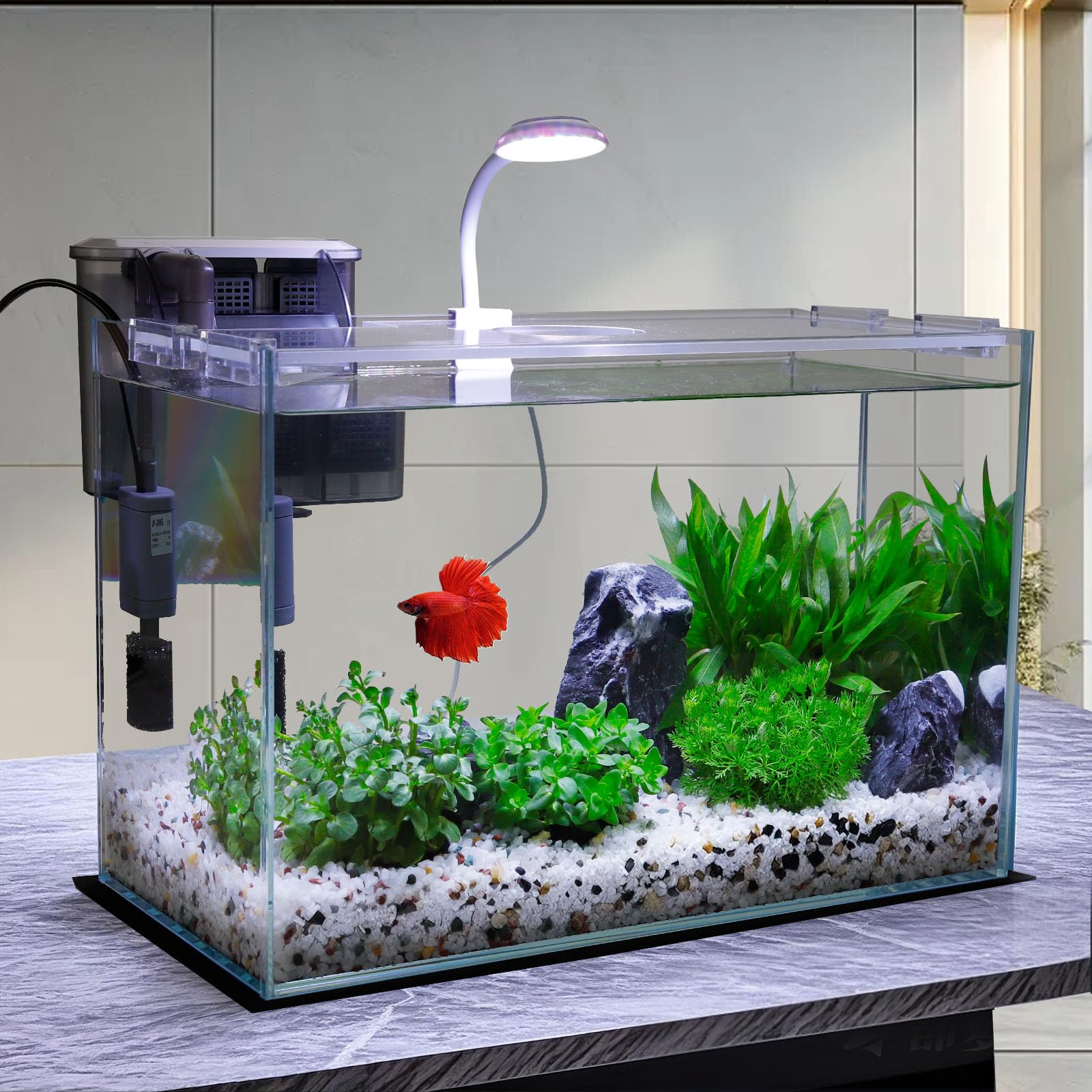 Vimvins custom tank lid reducing evaporation and debris