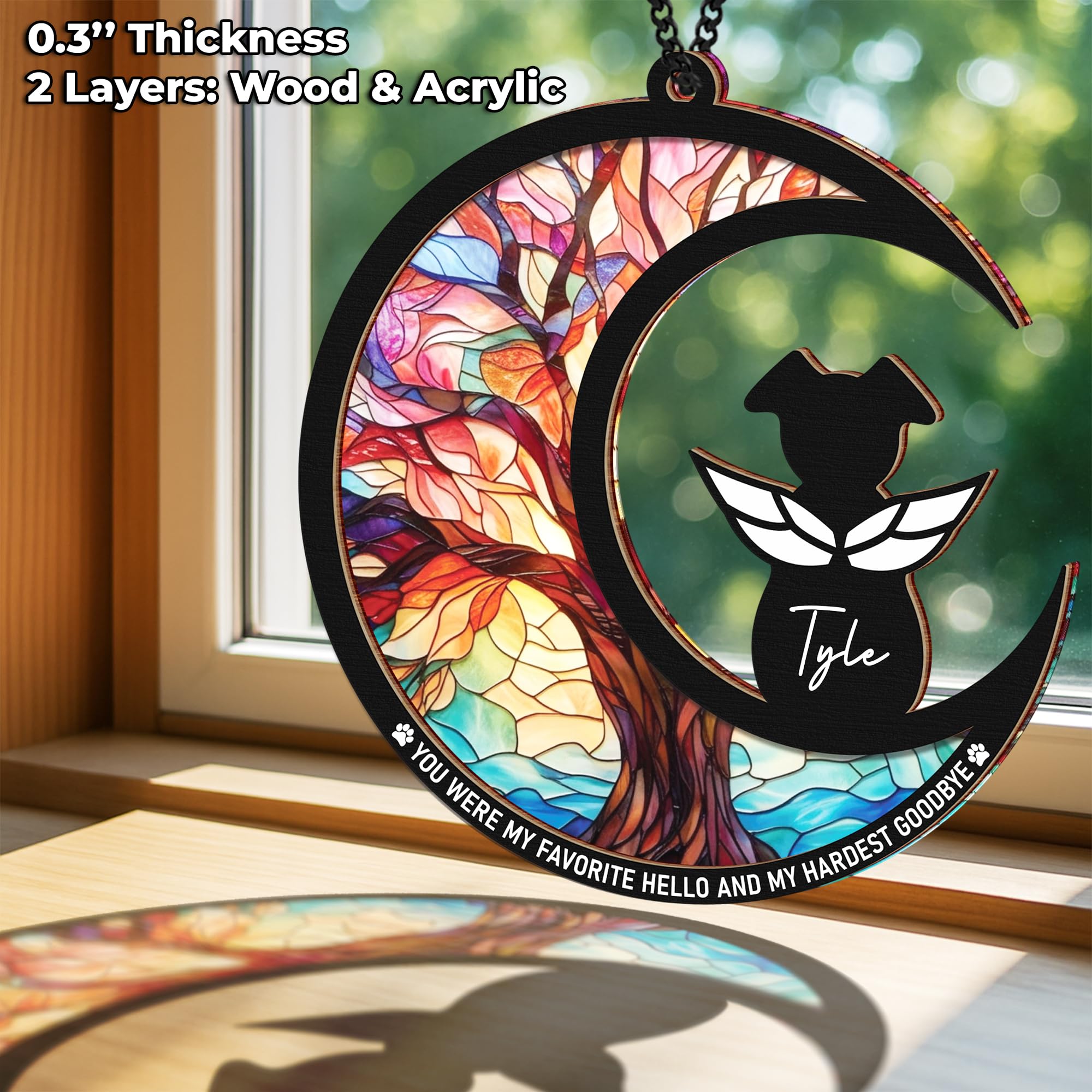 Vinatimes engraved wooden heart ornament for wall or shelf remembrance.