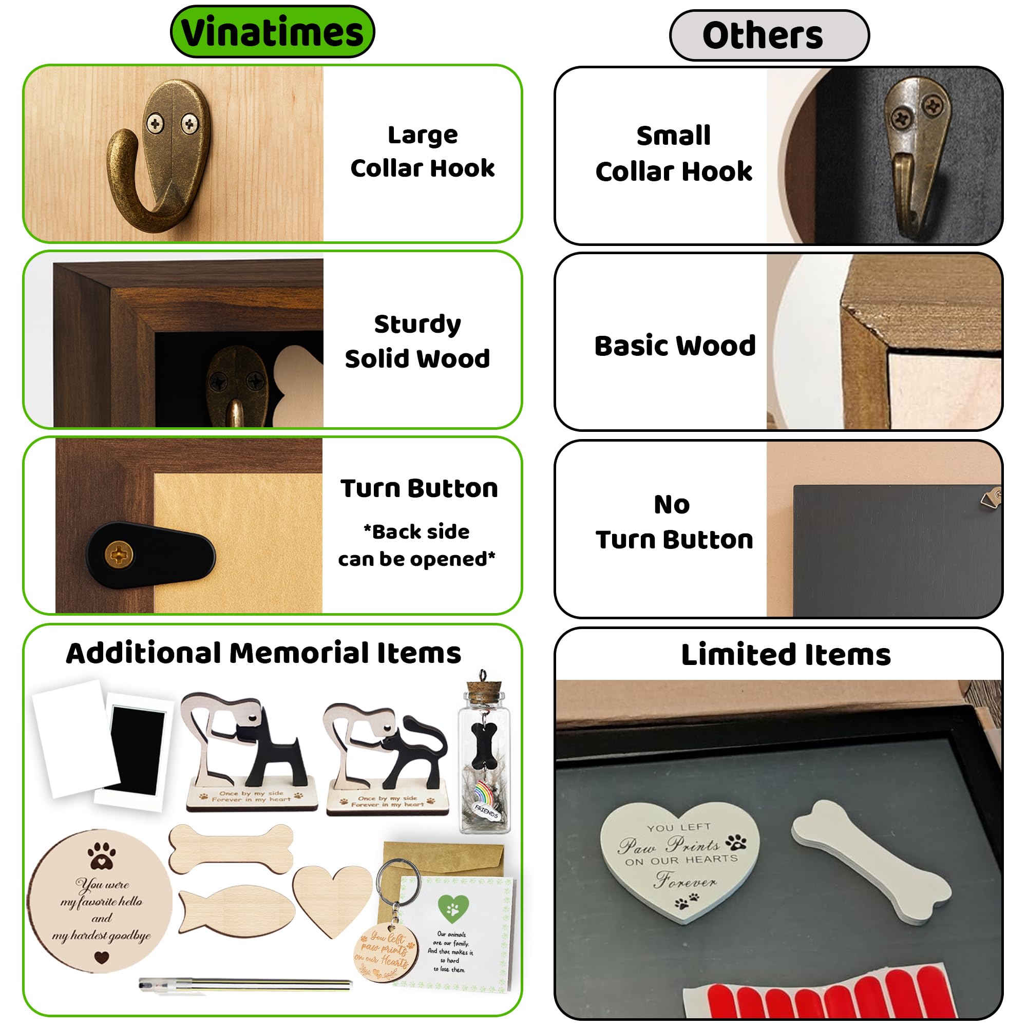 Vinatimes paw print kit preserves a paw impression for a lasting tribute.