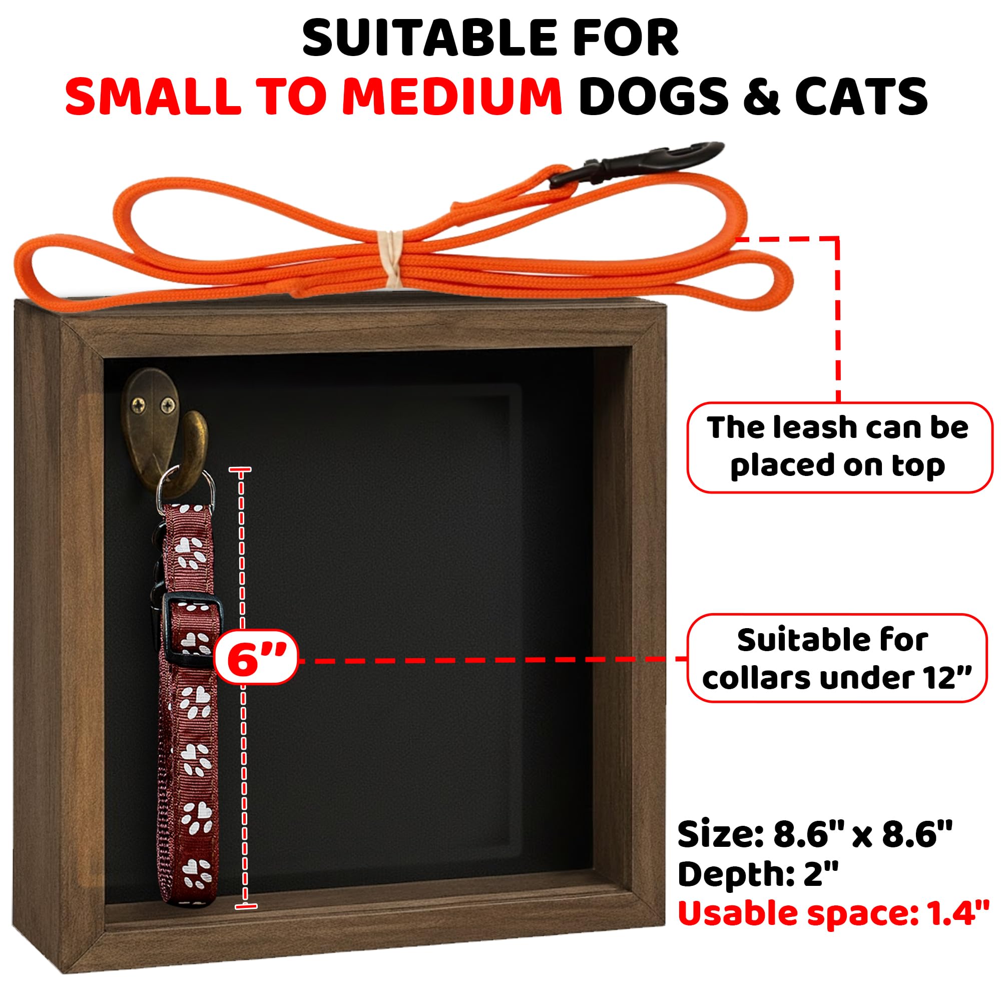 Vinatimes pet memorial shadow box acrylic front highlights interior keepsakes beautifully.