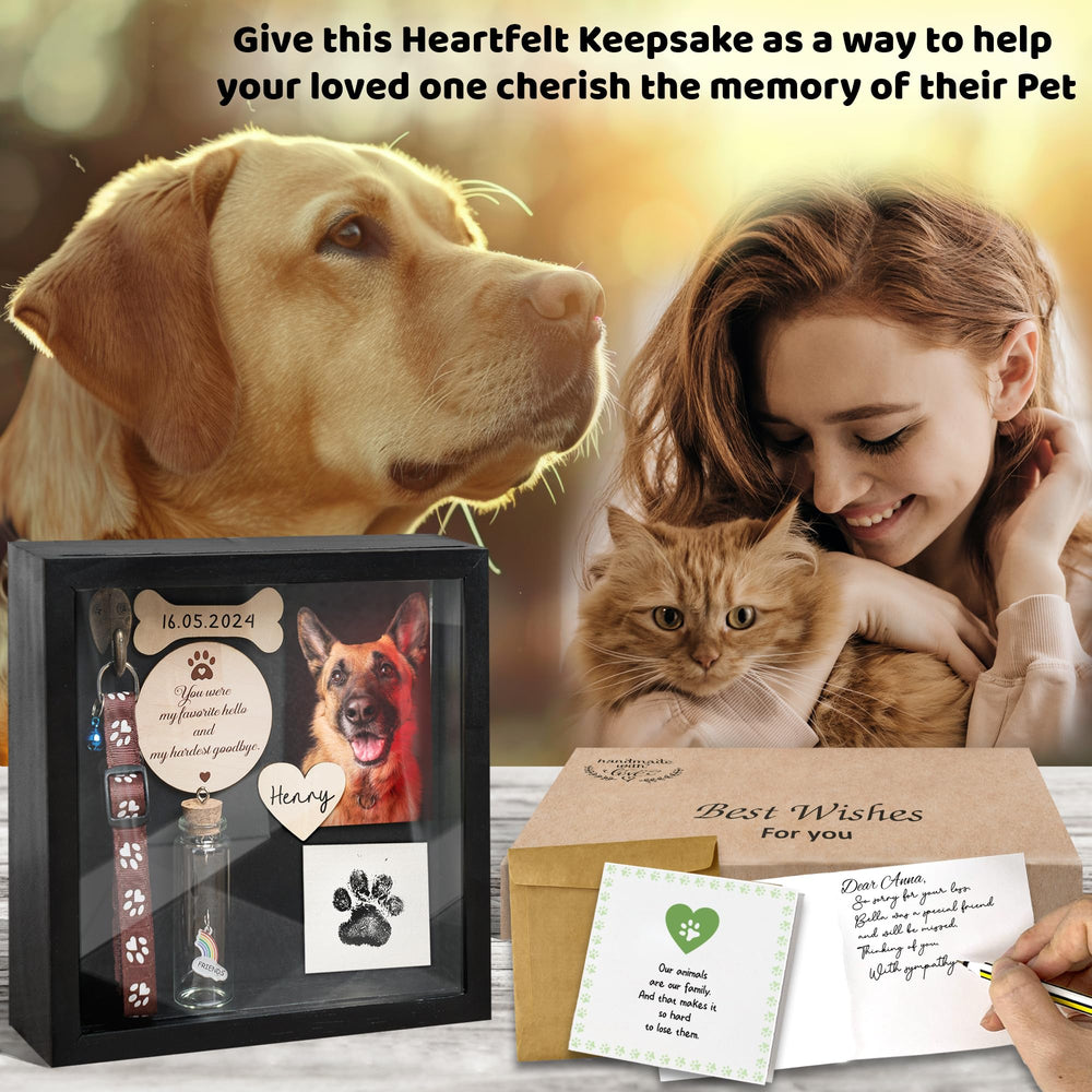 Vinatimes heart-shaped tag and bone ornament personalize the memory.