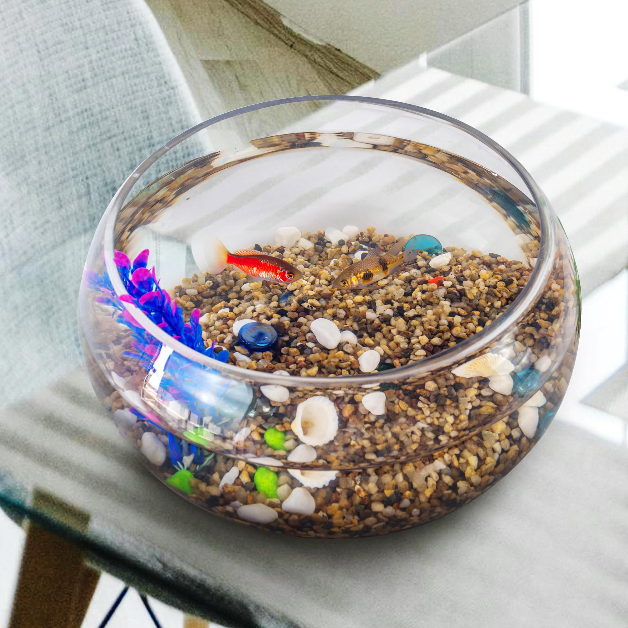 VINICS aquarium gravel closeup texture showing smooth, easy-clean stones.