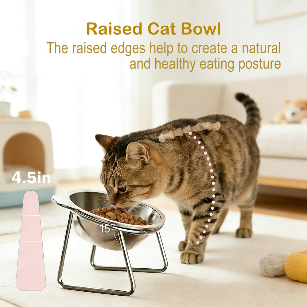 Vinqki spine-friendly tilted design eases neck strain for cats