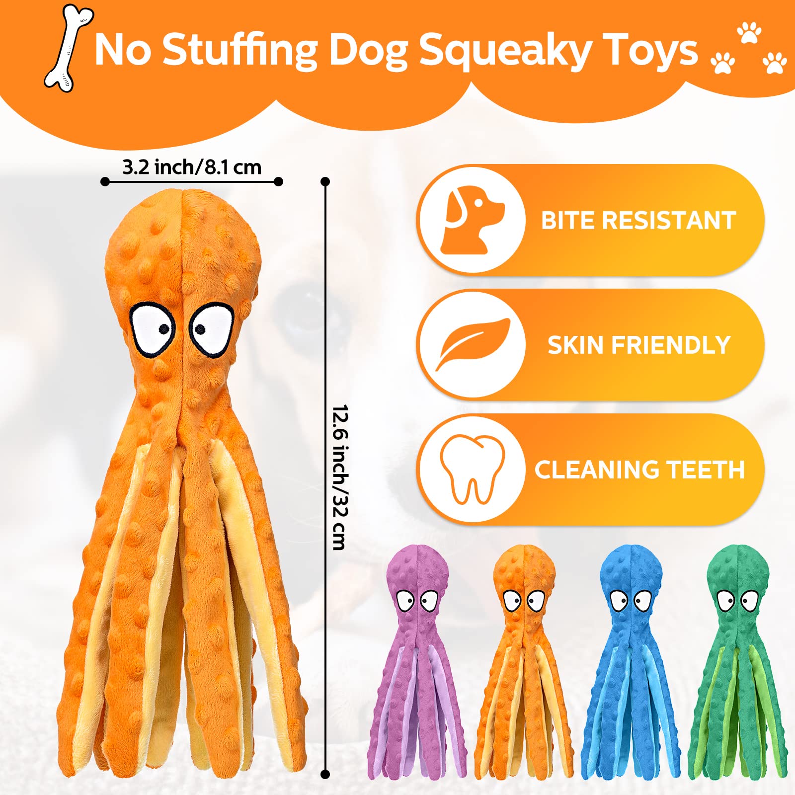 Vinsot no-stuffing dog toy for safe chewing and easy cleanup.
