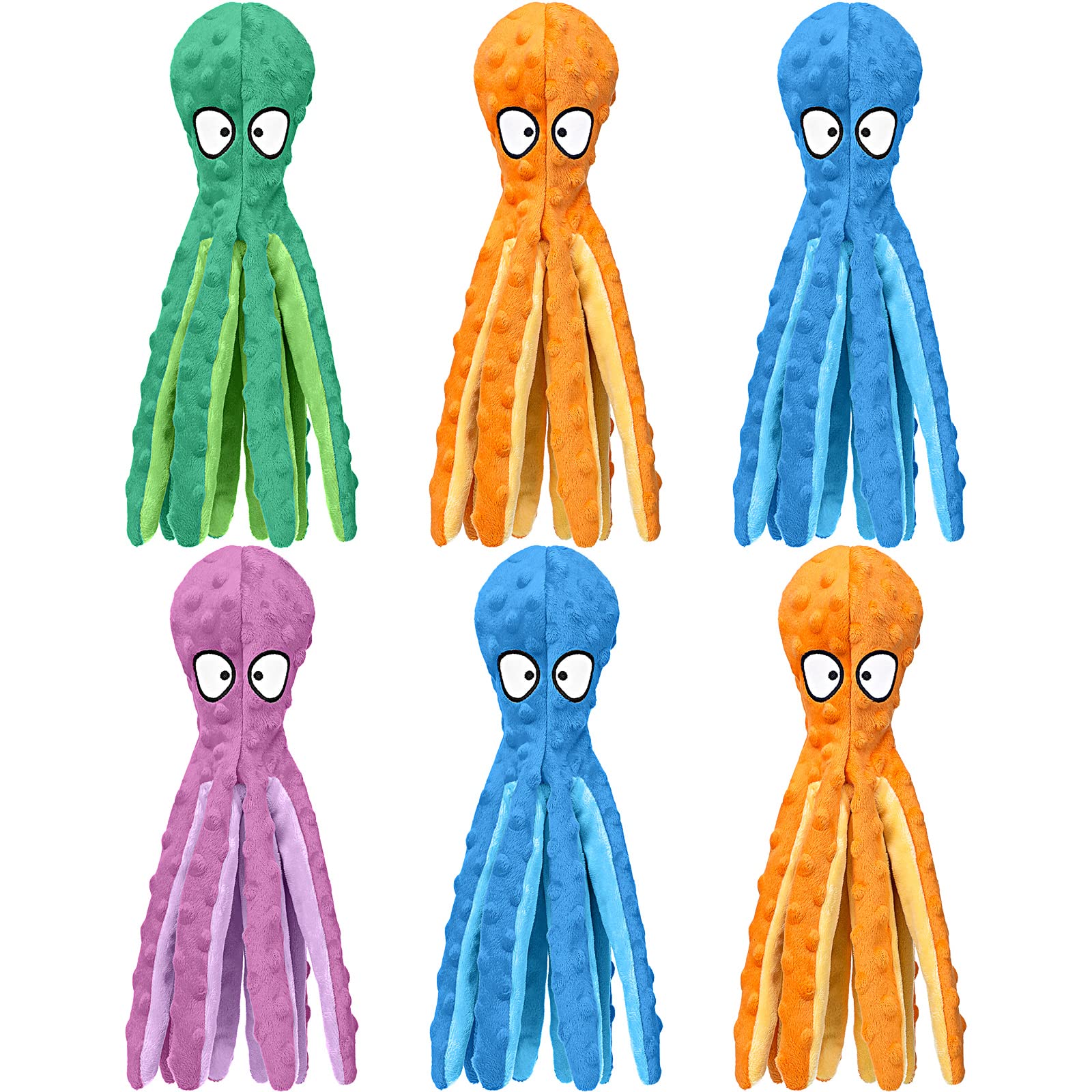 Vinsot plush octopus dog toy pack-6-piece for playful tug and fetch.