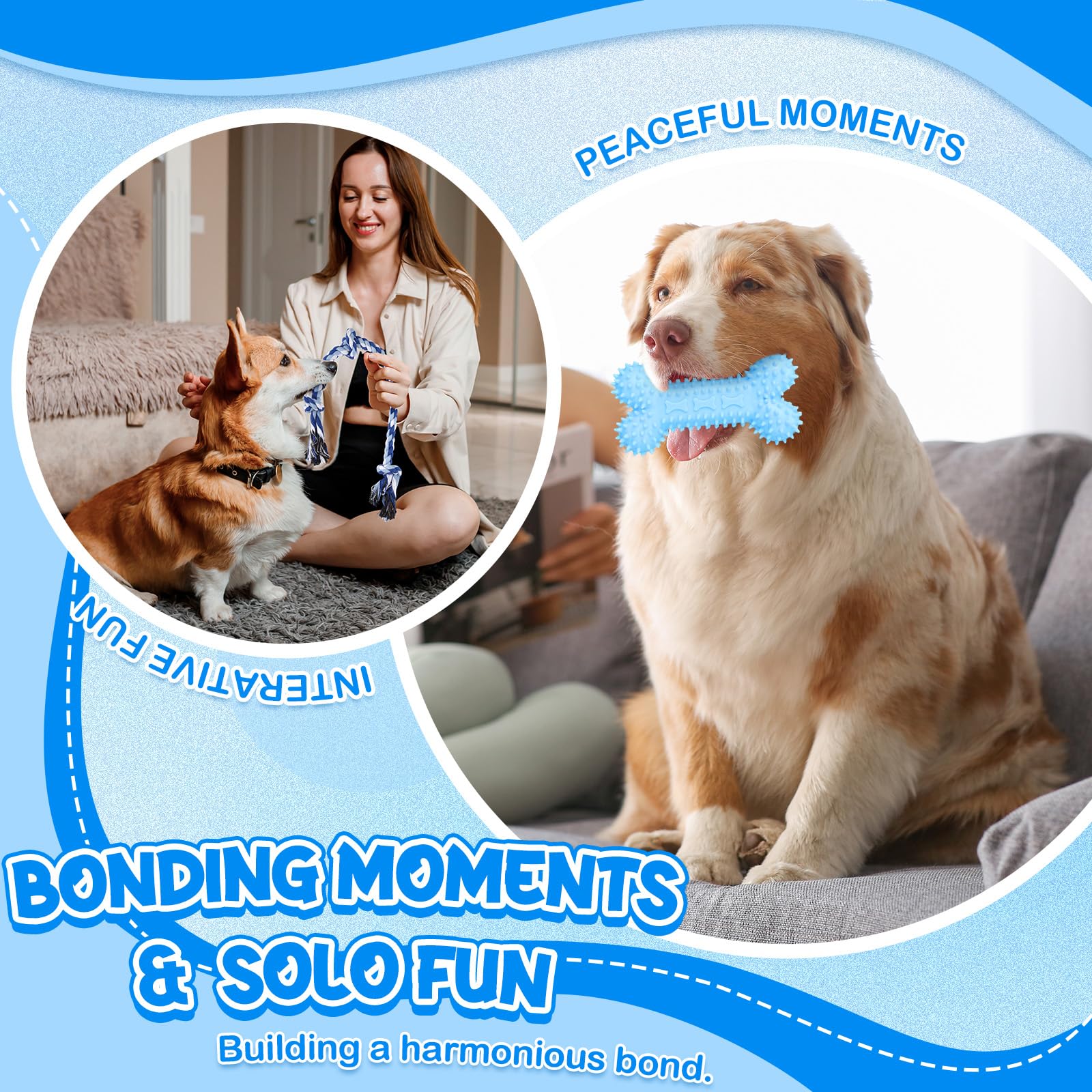 Vinsot durable chew toy set for safe supervised play