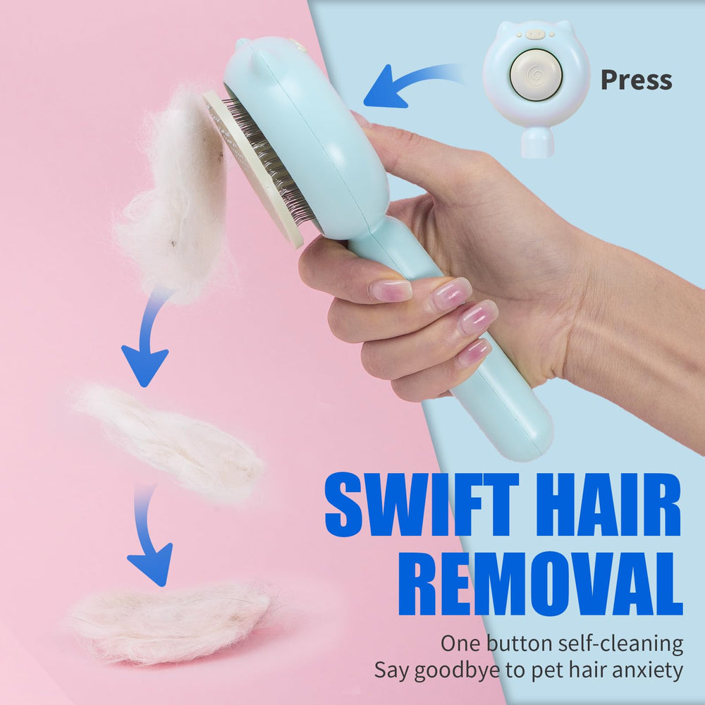 VIOJOJO dog brush with skin-friendly needles for gentle shedding