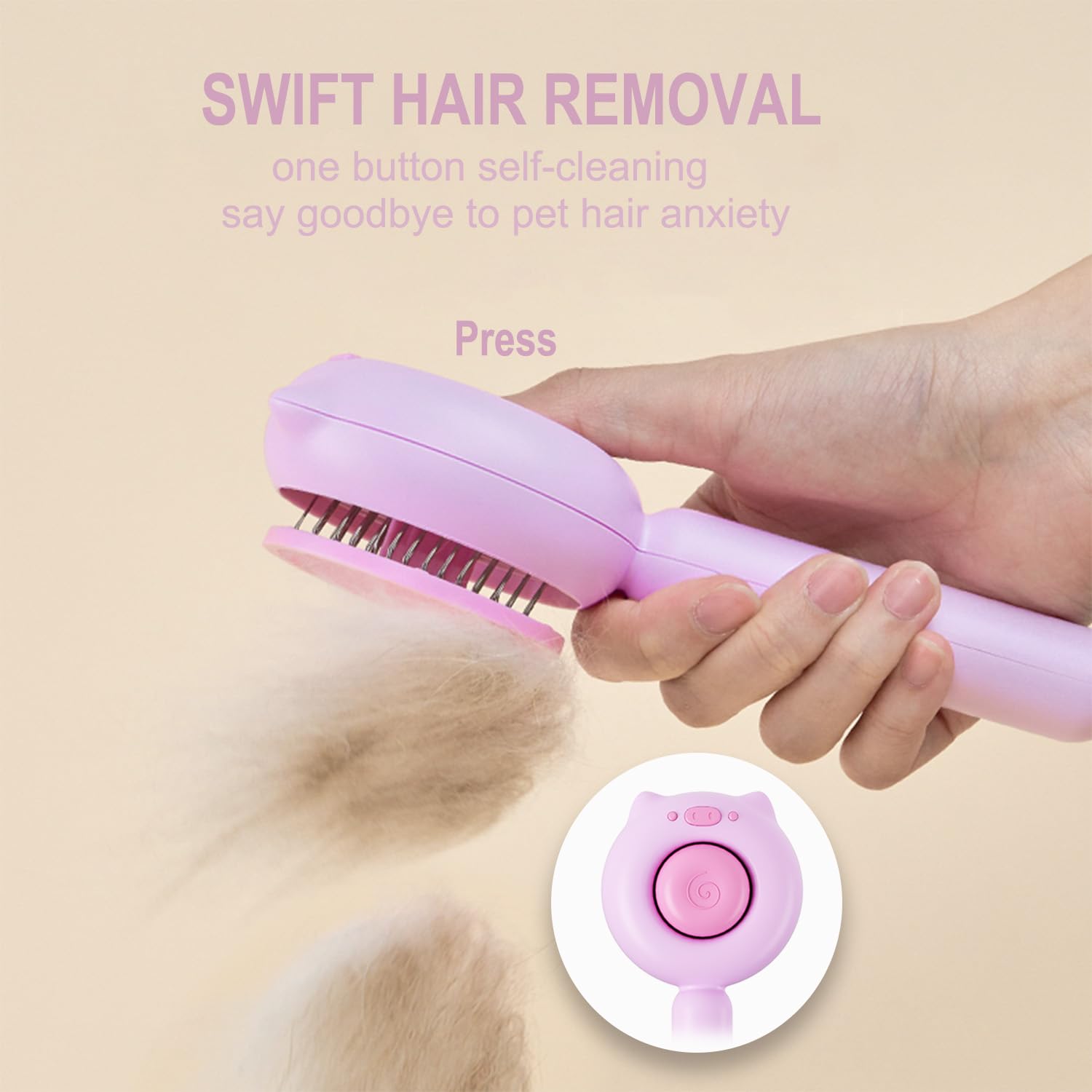VIOJOJO skin friendly dog brush with rounded tips for gentle grooming