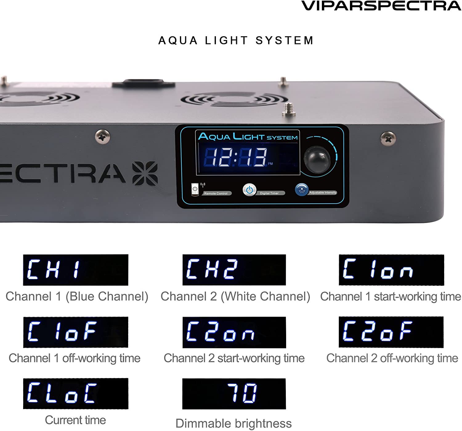 VIPARSPECTRA 165W dimmable two channel brightness for coral tanks