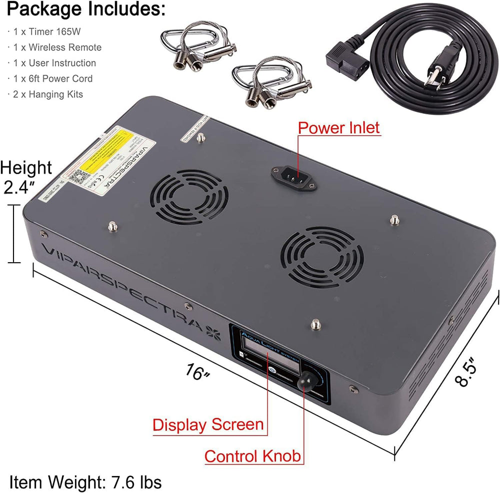 VIPARSPECTRA 165W blue white dual channel brightness for color pop