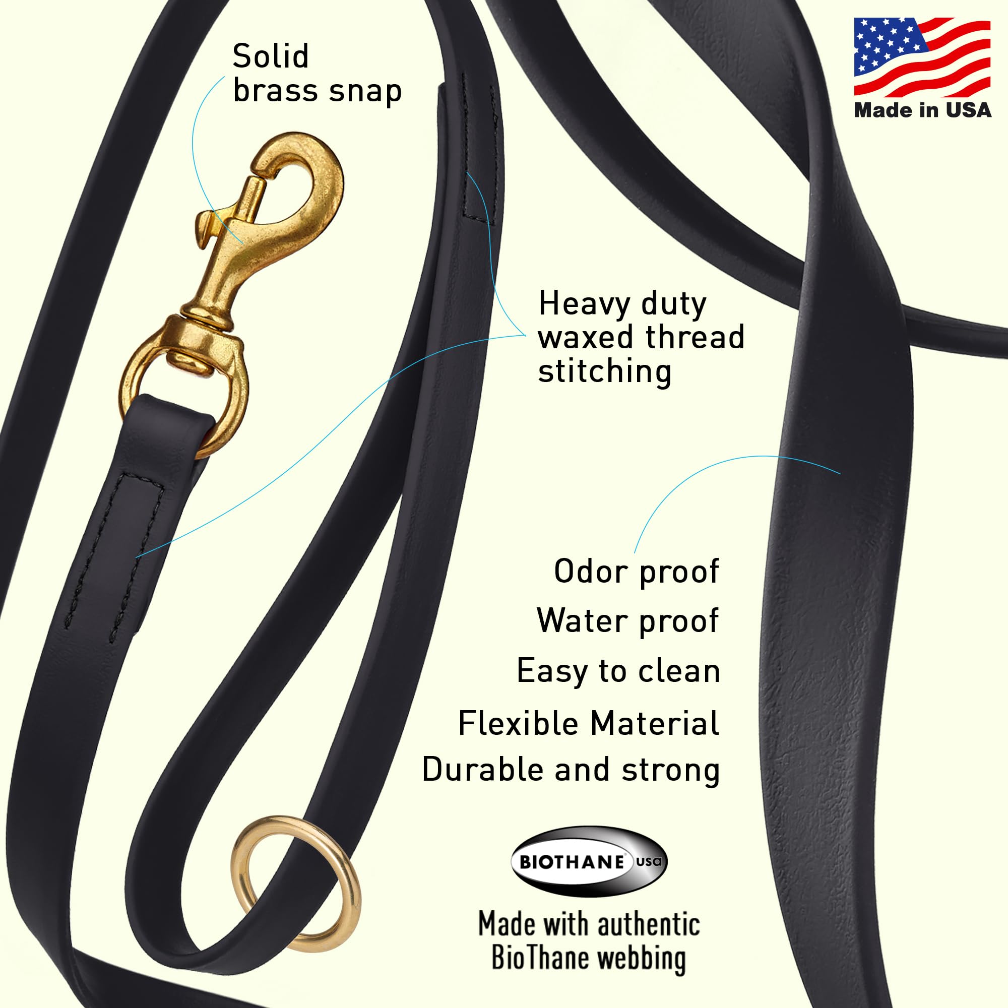 Viper Biothane coating provides waterproof performance for outdoor adventures.