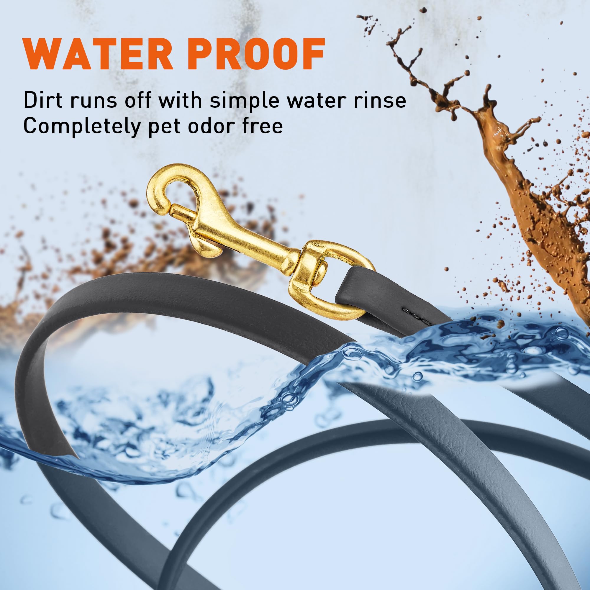 Viper Biothane leash USA-made label, premium materials for performance.