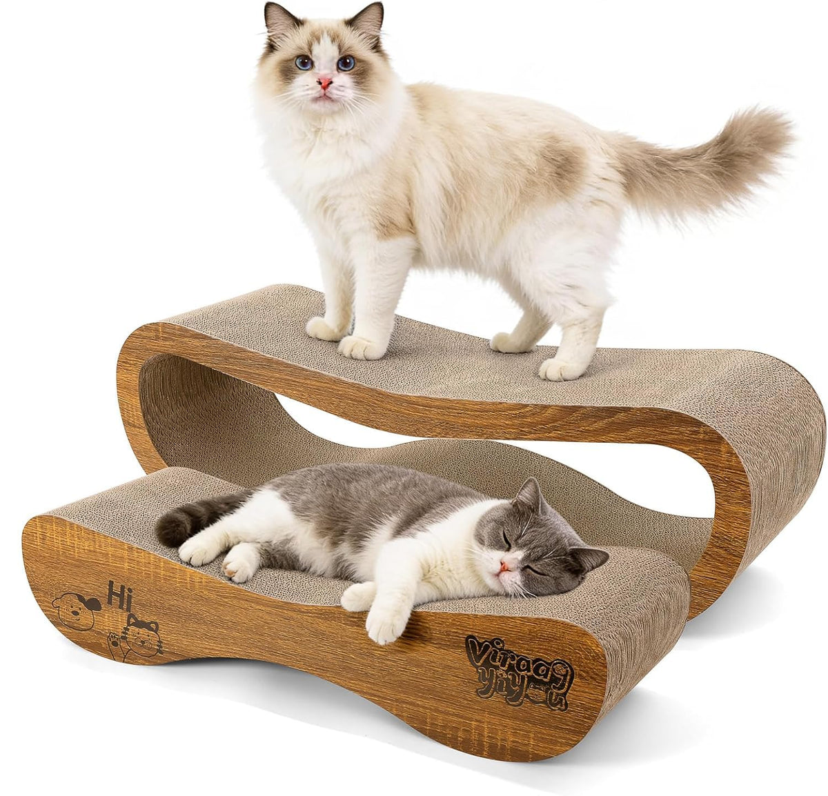 Viraagyiyou cat scratcher 2-in-1 flat surface for scratching and lounging.