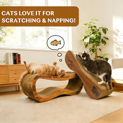 Viraagyiyou elegant corrugated scratcher complements home decor.