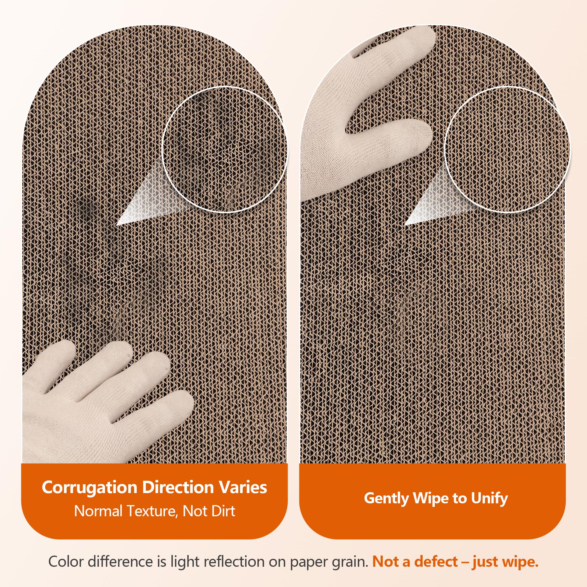 VIRAAGYIYOU durable corrugated cardboard resists frequent scratching.
