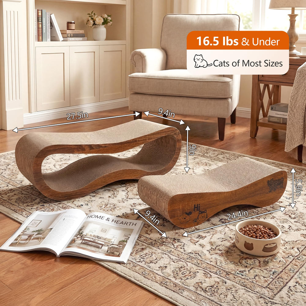 VIRAAGYIYOU horizontal scratch pad provides a wide surface for comfortable scratching.