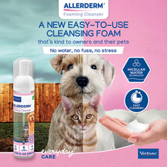 Allerderm micellar foam texture demonstrating gentle cleansing
