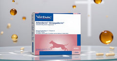 Close-up of product label highlights omega fatty acids and Vitamin E.