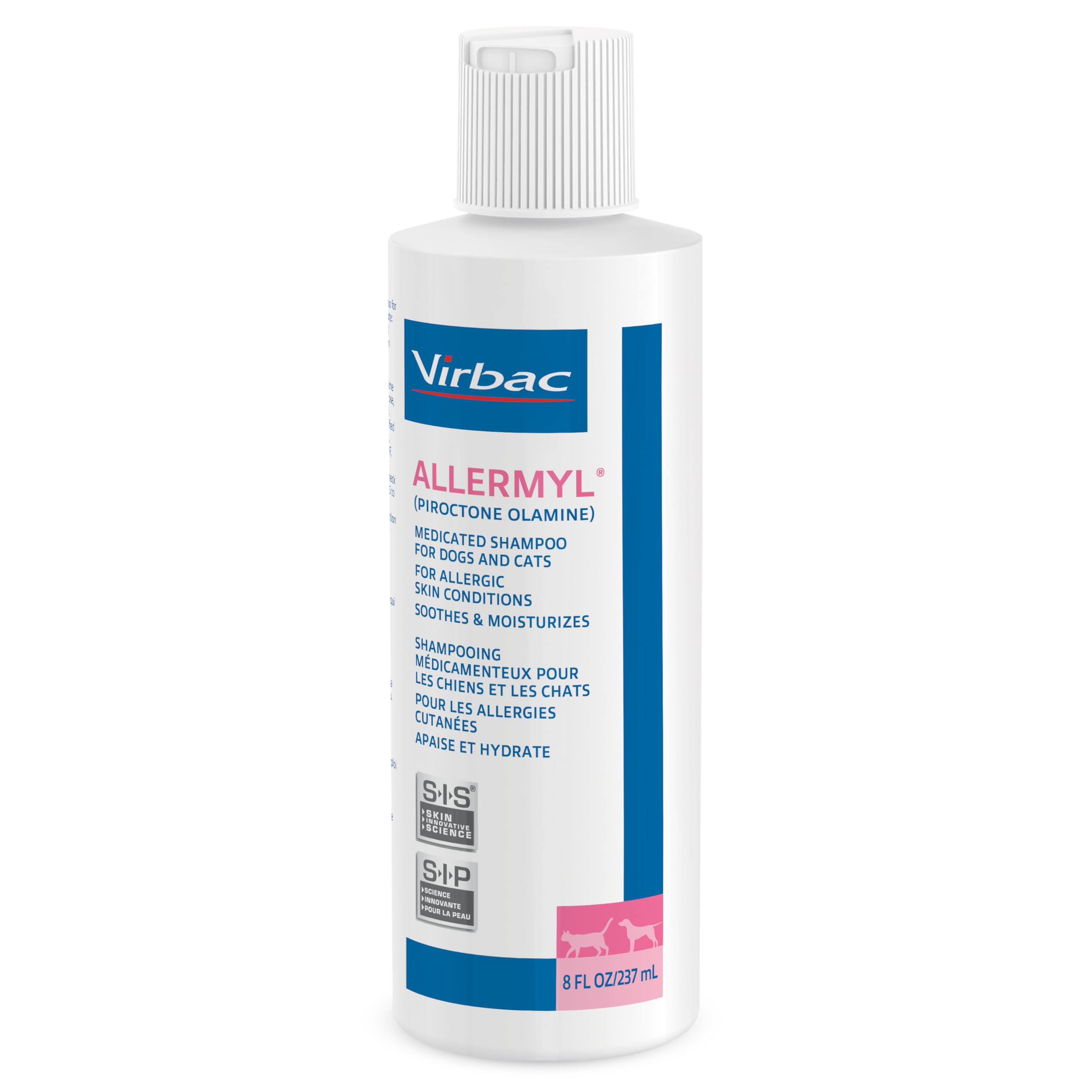 Virbac Allermyl shampoo is suitable for regular use on allergic pets.