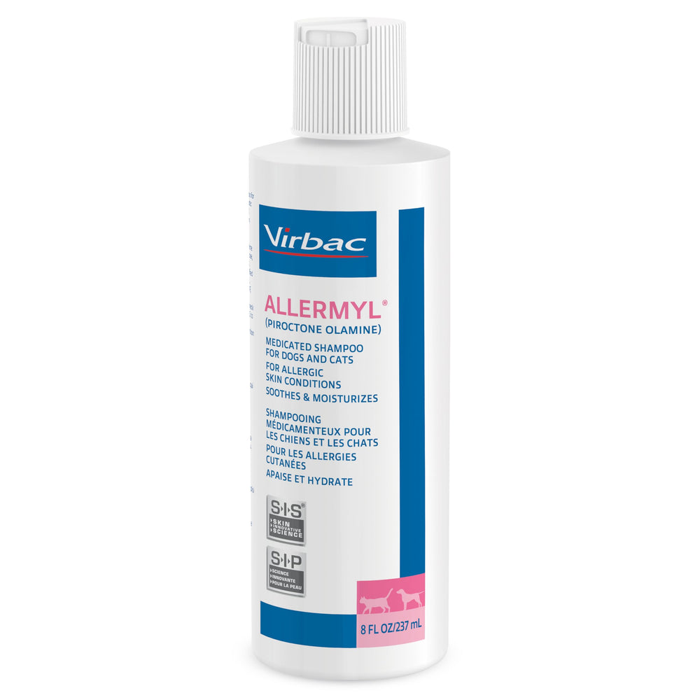Virbac Allermyl shampoo is suitable for regular use on allergic pets.
