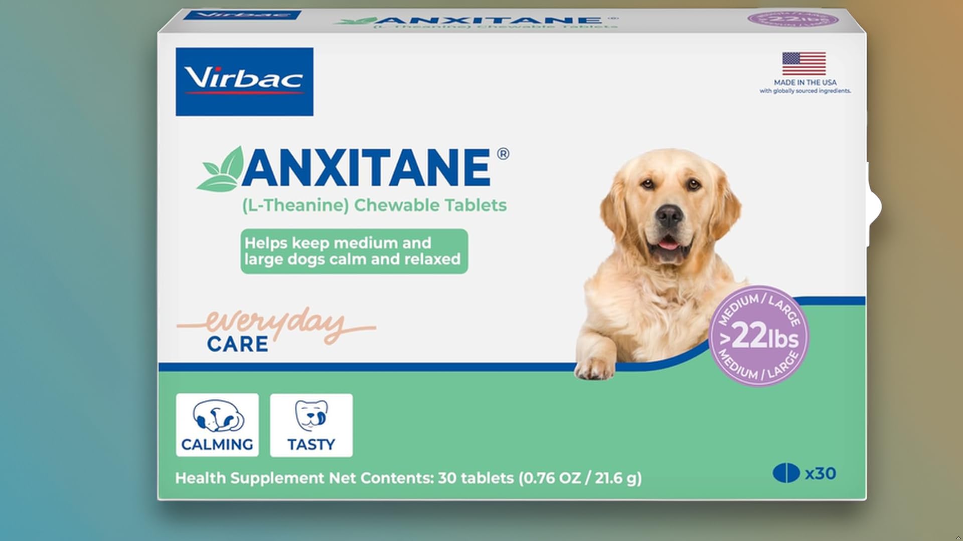 Virbac ANXITANE chicken-flavored chews help anxious dogs stay relaxed during storms.