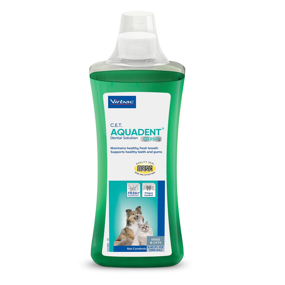 Virbac Aquadent FR3SH bottle for easy pet dental care