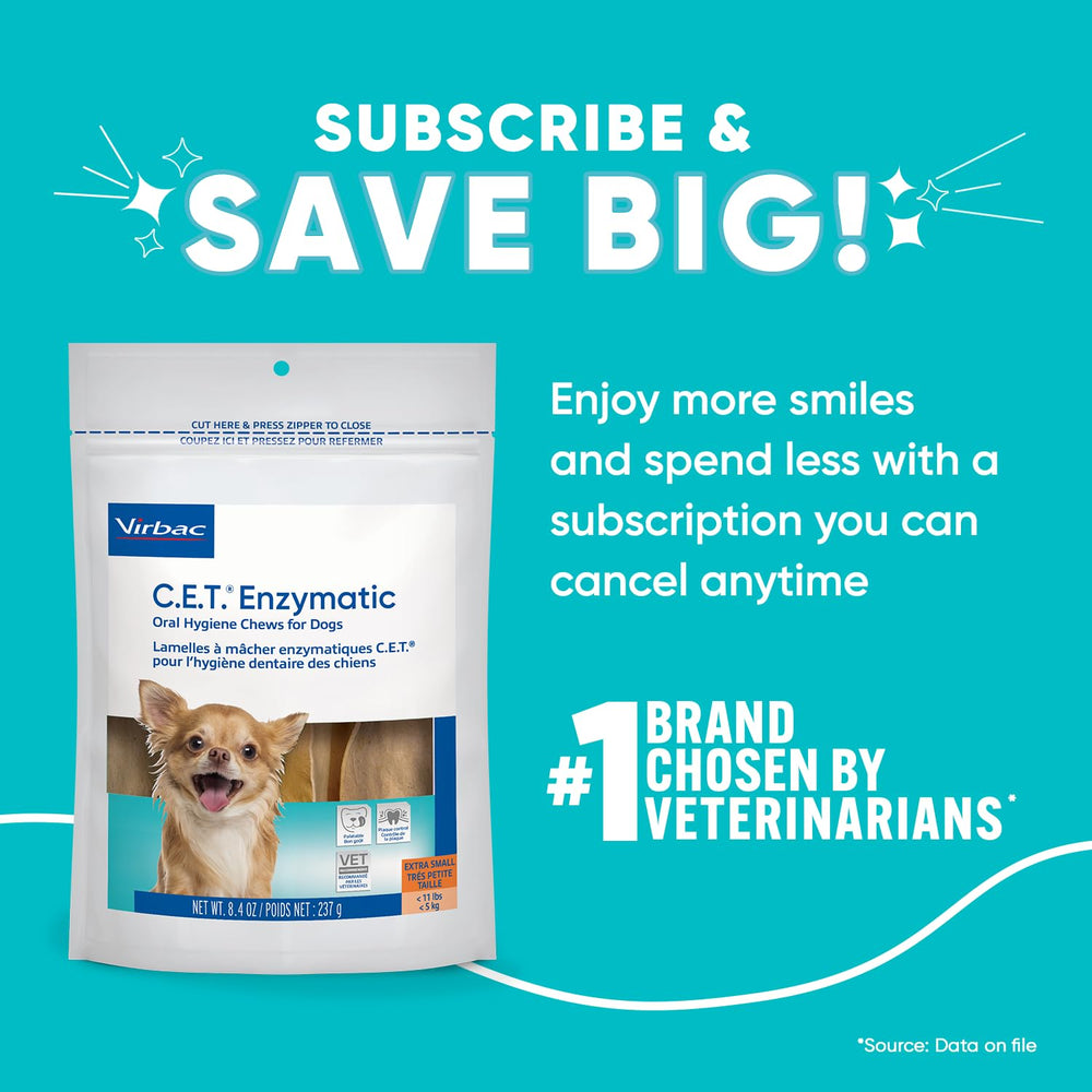Virbac CET chicken-flavor chews entice dogs and promote breath freshness.