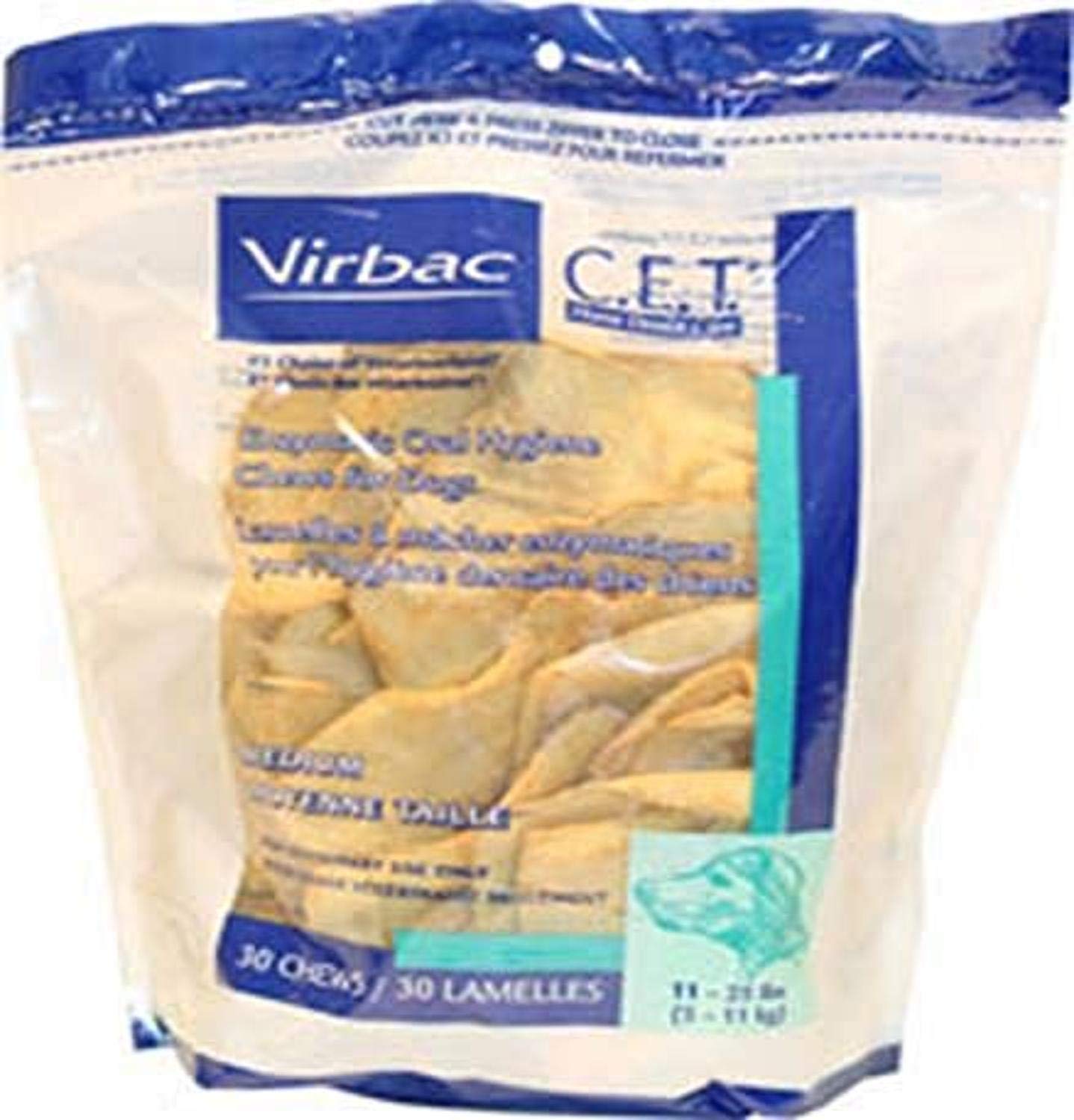 Virbac C.E.T. enzymatic dog chews for large dogs support cleaner teeth and fresher breath.