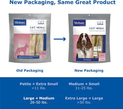 Virbac C.E.T. HEXtra Premium chews for dogs 26-50 lbs in daily use.