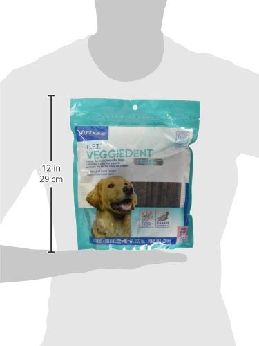Z-shape design on Virbac Veggiedent FR3SH chews enables front-to-back cleaning action.
