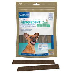 Virbac VeggieDent Zen packaging for small dogs enhances oral care and convenience.