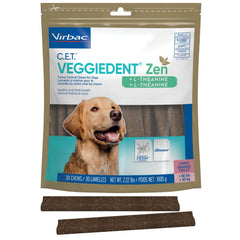 Virbac VeggieDent Zen large-dog bag promotes tartar control and fresh breath.