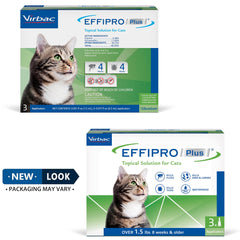 Virbac EFFIPRO Plus label closeup showing active ingredients and usage notes.