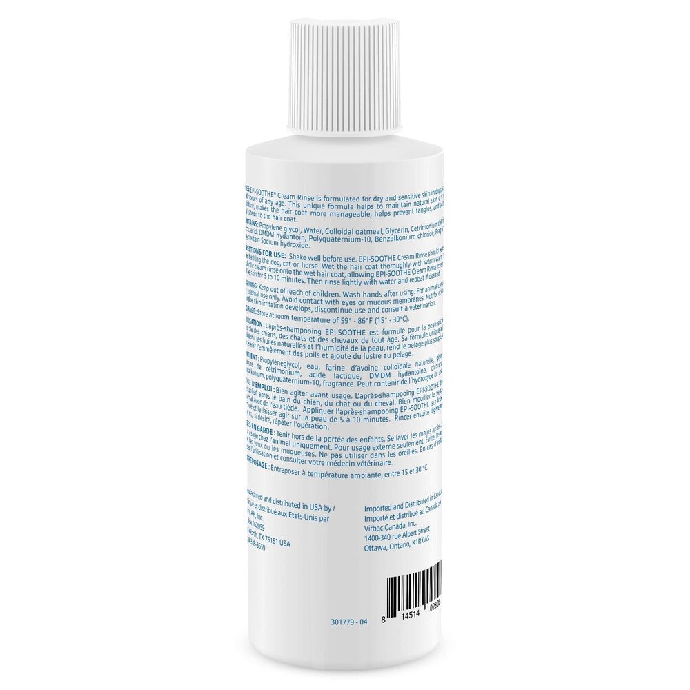 Virbac EPI-SOOTHE Cream Rinse detangles fur and reduces static
