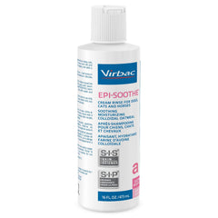 Virbac EPI-SOOTHE Cream Rinse coat application highlights detangling and shine.