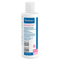 Virbac EPI-SOOTHE Shampoo for dogs calms dry skin while cleansing safely.