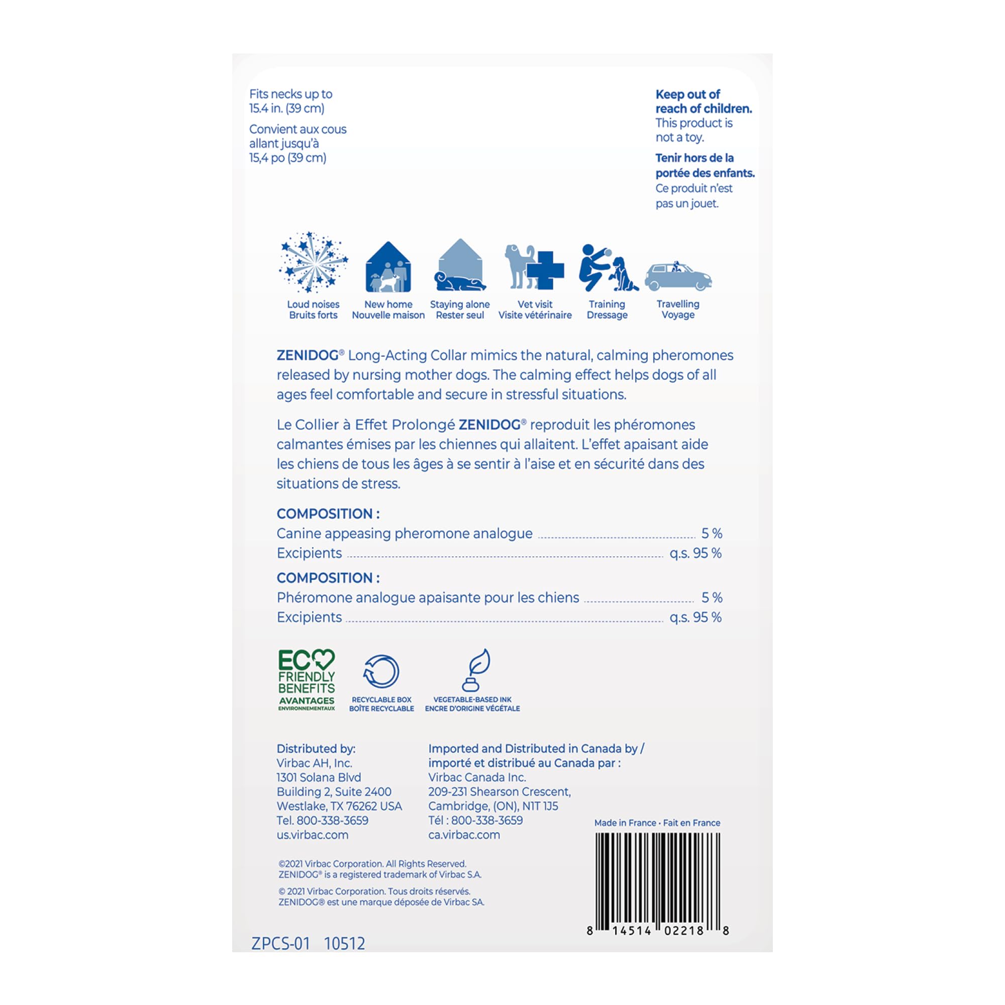 Packaging for ZENIDOG collar highlighting easy purchase