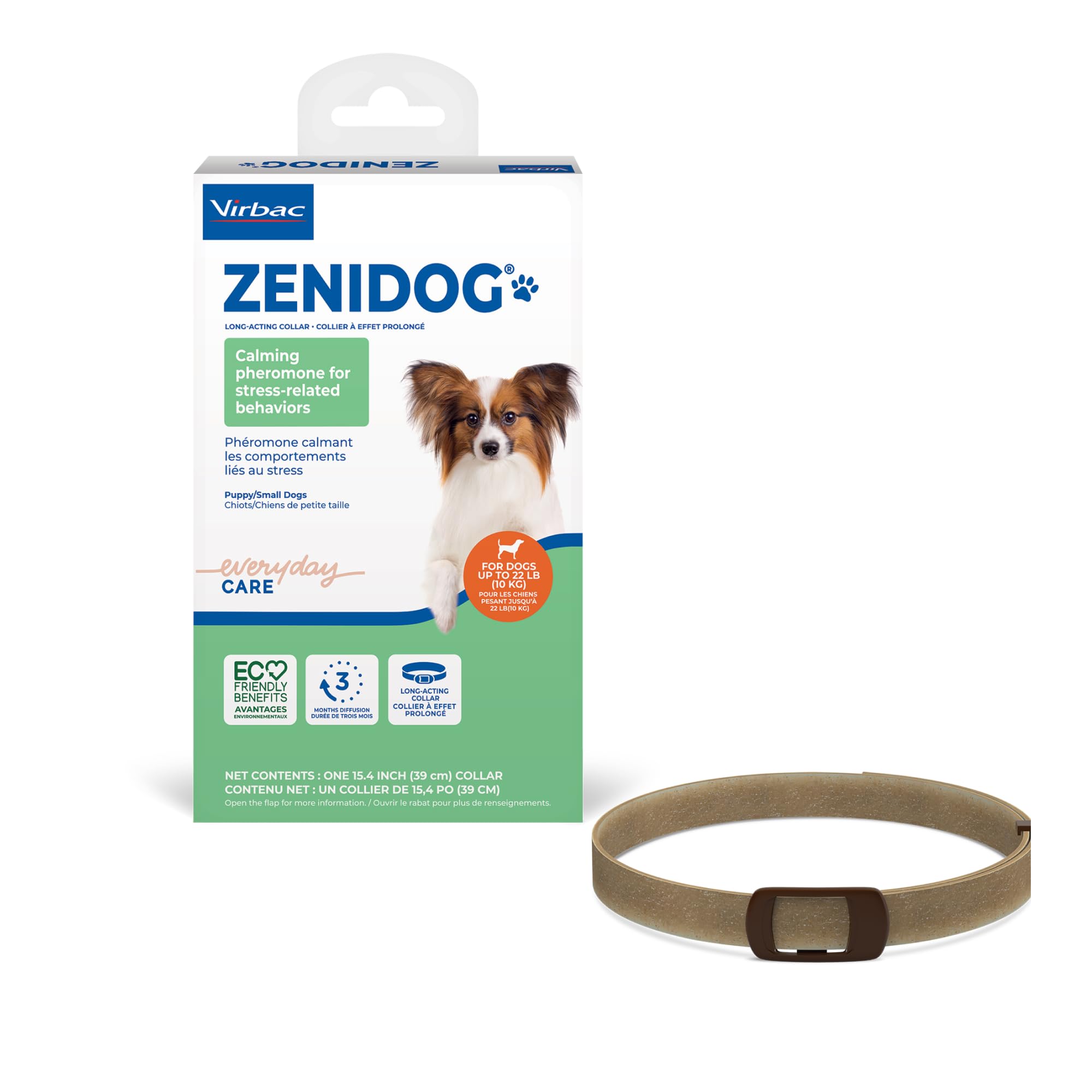 Virbac ZENIDOG collar on a dog aiding calm behavior in stressful moments