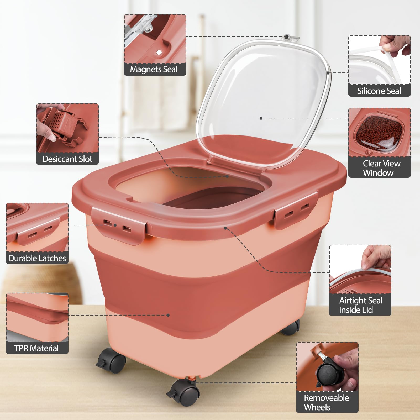 Viretec airtight seal keeps pet food fresh and protected from pests