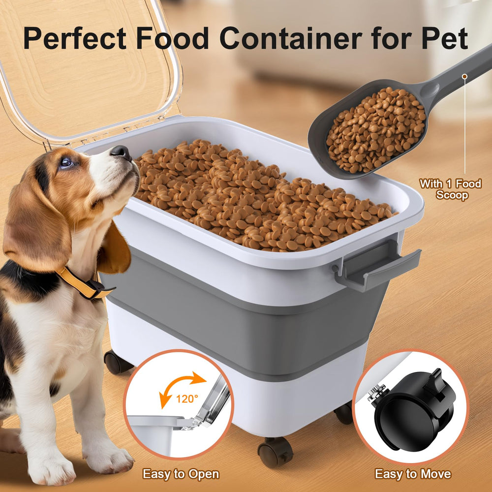 Viretec dog food container with airtight seals keeps food fresh.