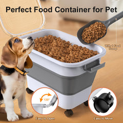 Viretec dog food container with airtight seals keeps food fresh.