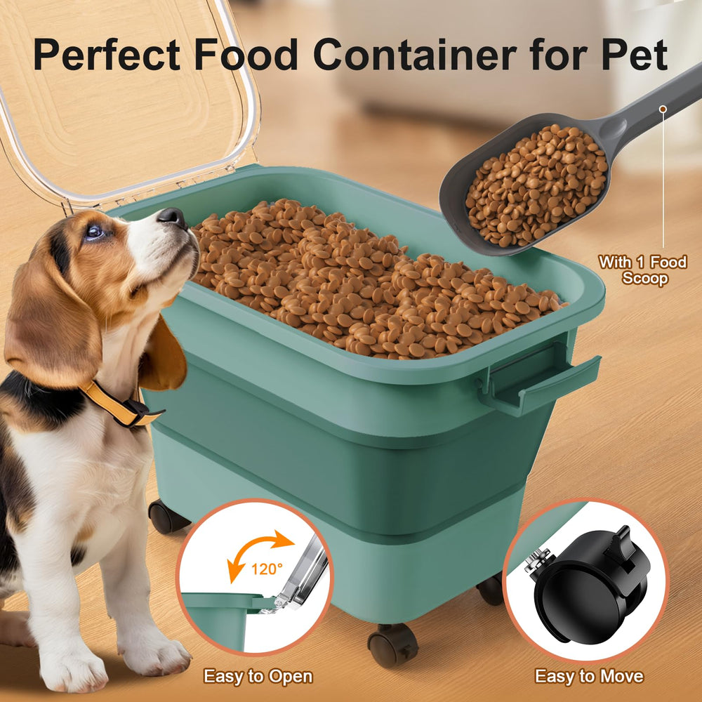 Viretec dog food storage container with airtight seals and fixed latches