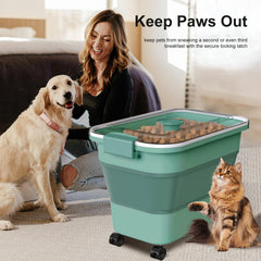 Viretec dog food storage container one-hand operation lid for easy access