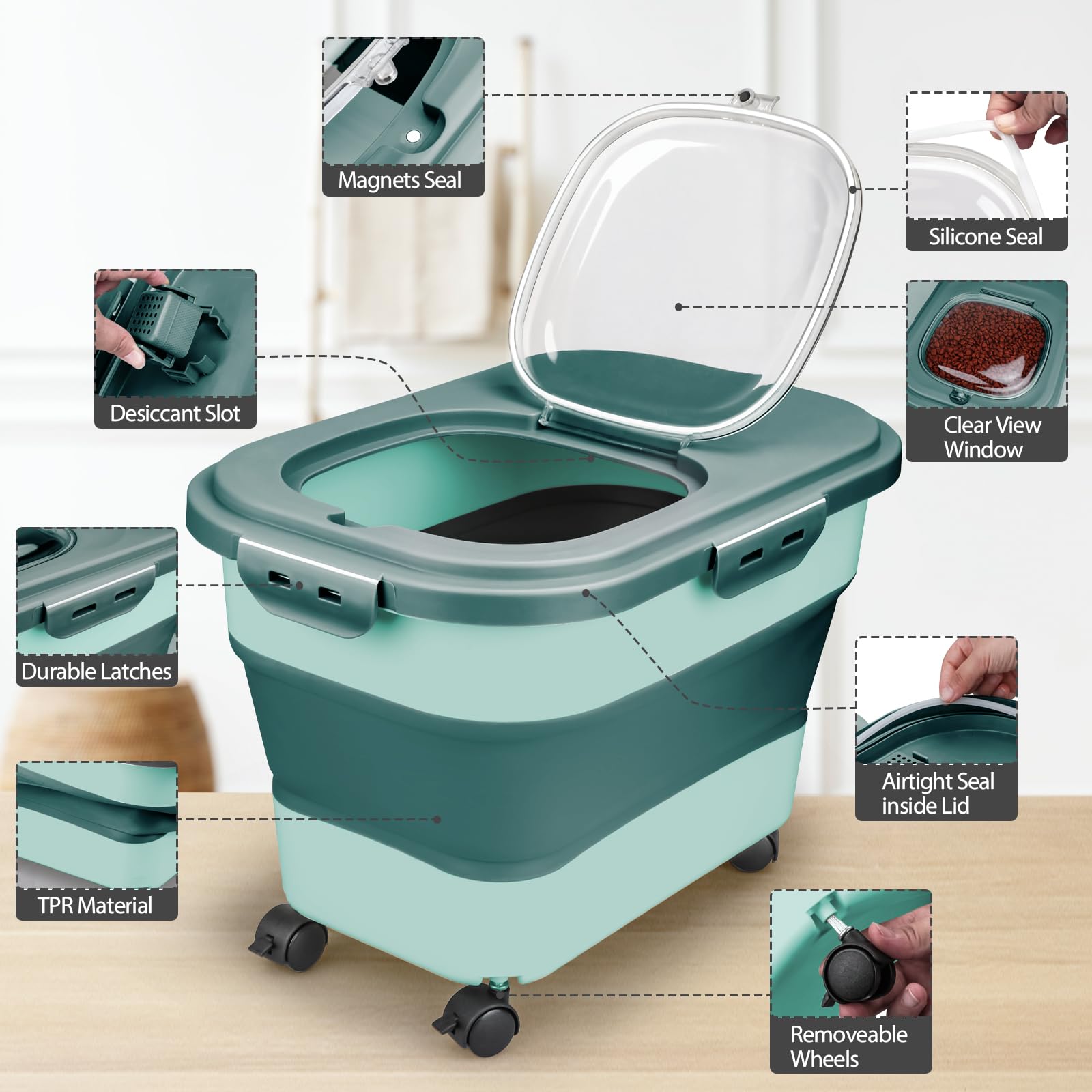 Viretec multipurpose storage for kibble, rice, flour and other dry goods