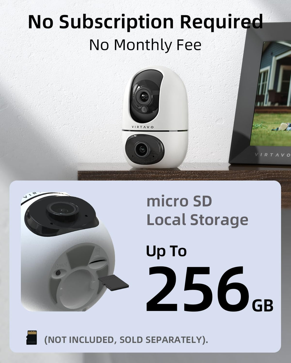 VIRTAVO XD1 motion tracking alerts keep you informed of pet activity in real time.