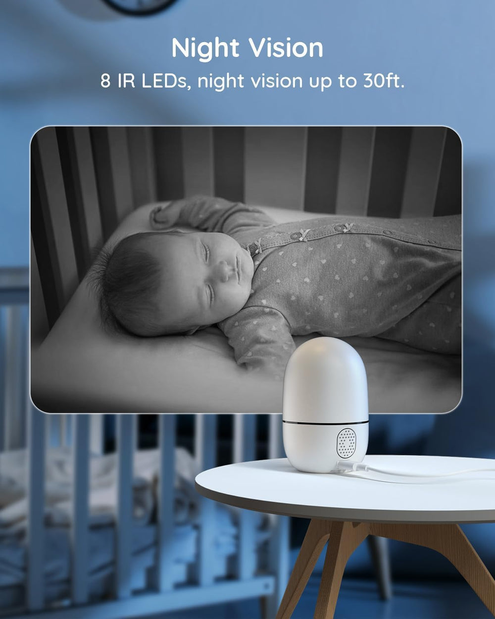 VIRTAVO XD1 night vision with eight infrared LEDs for clear footage in darkness.