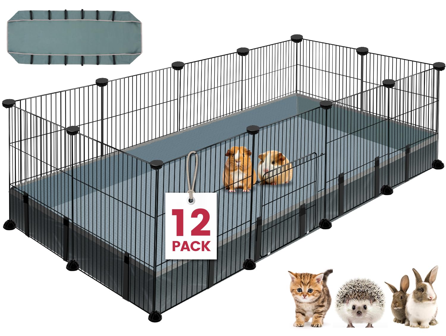 VISCOO 12-panel playpen assembled for versatile indoor and outdoor use.