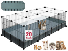 VISCOO 20-panels playpen front view showing sturdy coated steel frame for reliable containment