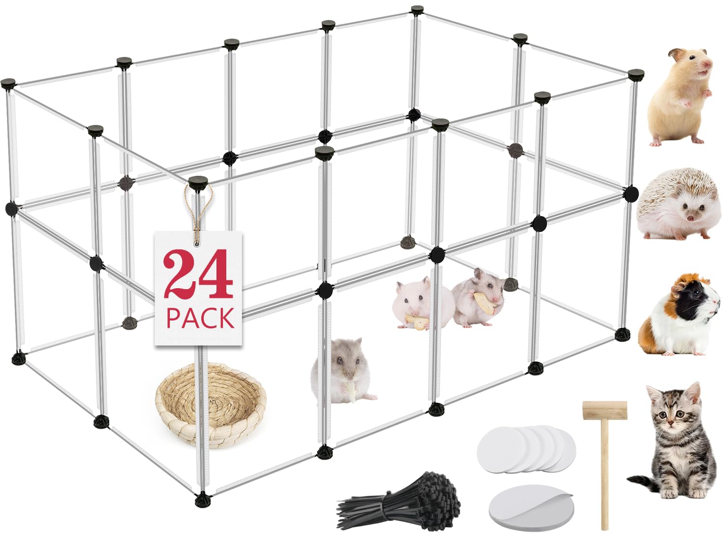 VISCOO 24-panels portable playpen for indoor and outdoor use.